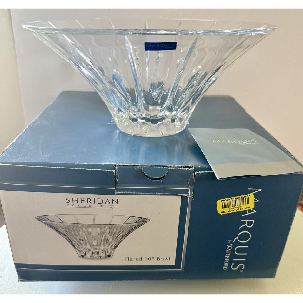 Waterford Marquis Crystal Bowl Sheridan Collection Flared Shape NIB Gorgeous